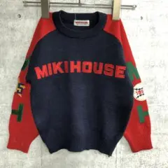 レトロ MIKIHOUSE 古着 ロゴ ベースボール ニットセーター 日本製