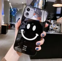 iPhone14 ケース スマホケース ミラー スマイル ペアルック