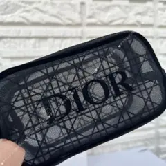 DIOR ブラックメッシュポーチ 箱付き　新品