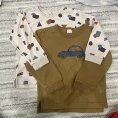 petit main 幾何学模様 長袖Tシャツ 110サイズ 2枚セット