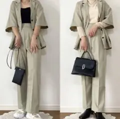新品タグ付き✨しまむら セットアップ ジャケット＆パンツ M ストレッチ素材