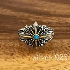 sterling 925 星芒 ターコイズ メキシカン ヴィンテージ リング - メルカリ