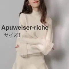 Apuweiser-riche袖パールハイネックニット1