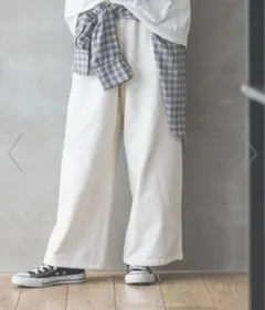 ワイドパンツ ウエストゴム　乾きやすいスウェットパンツ　グローバルワーク　新品