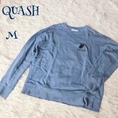 クアッシュ】綿100% ワンポイント刺繍 おじさんロゴ トレーナー M ゆるダボのサムネイル