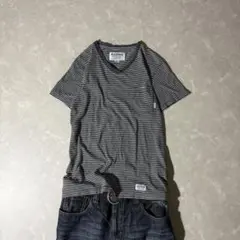 y2k archive v neck border tee fade grayのサムネイル