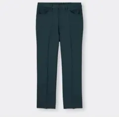 GU センタープレストストレートパンツ　ダークグリーン