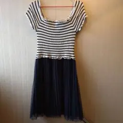 ♥ 平成レトロ Ｙ２Ｋ レディース マリン風ワンピース スカートプリーツタイプ