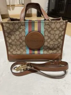COACHシグネチャーショルダートートバッグ デンプシー（2WAY仕様）