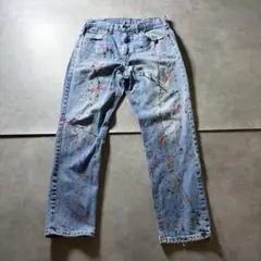 雰囲気抜群 カーハート B18 ペンキ加工 ボロ クラッシュデニムパンツ W33