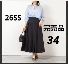 【新品】完売品　今期　ノーリーズ　ウォッシャブルタックフレアスカート　ブラックのサムネイル