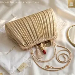 結婚式 披露宴 ゴールド プリーツパーティーバッグ ラメ きらきら 二次会