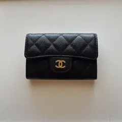 CHANEL 三つ折り財布 ブラック キャビアスキン - メルカリ