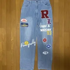 ワッペンデニム イージーパンツ ワイドデニム