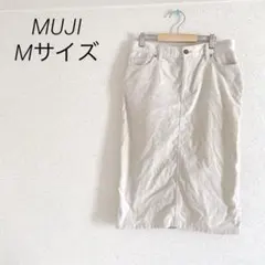 無印良品 MUJI コーデュロイスカート M ベージュ 綿91% 膝下丈のサムネイル