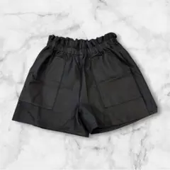 ラフラフ　ボトムス　ショートパンツ　ブラック　L ウエストゴム　無地