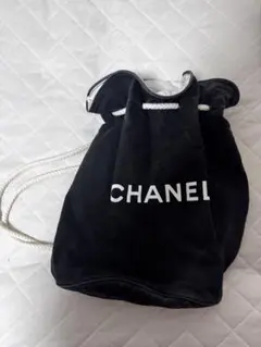 [美品] CHANEL キャンバス 巾着型 2WAYリュック ビーチバック大 CHANEL シャネル ロゴ キャンバス 巾着型 2WAYリュック ビーチバック