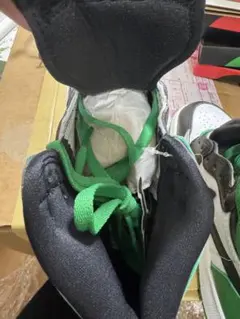 ナイキ エア ハイカットスニーカー ホワイト/ブラック/グリーン