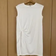 UNTITLED アンタイトル【洗える】コットン天竺ねじりチュニック　白のサムネイル