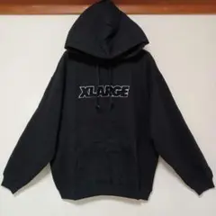X-LARGEエクストララージ新品未使用パーカー刺繍プリントブラックサイズL