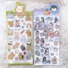日本販売品　NEKONI アニマルフレンズシール 2シートセット