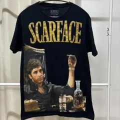 SCARFACE スカーフェイス Tシャツ ブラック ゴールドロゴ S