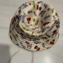 キャラクター柄クリーム色バケットハット