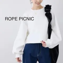 【ROPE PICNIC／ロペピクニック】ボリュームスリーブトップス ホワイト