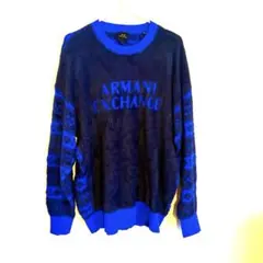 美品！Armani Exchange ネイビー ブルー セーター モヘア　M