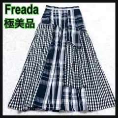 ⁠極美品 フリーダ Freada パッチワークチェックティアードスカートフリル⁠のサムネイル
