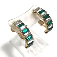 アクセサリー　イヤリング　ラインストーン　ネジバネ式　ヴィンテージ