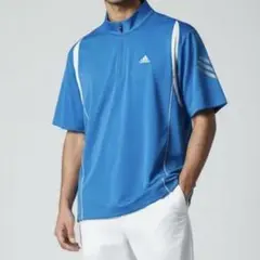 adidas CLIMACOOL ゴルフシャツ M 青　ゴルフウェア