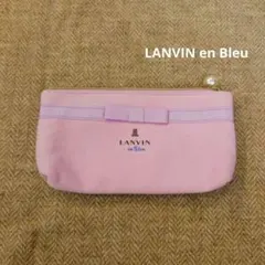 比較的綺麗　LANVIN en Bleu ランバン　ポーチ ピンク リボンのサムネイル