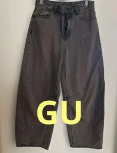 人気商品❗️ GUバレルレッグジーンズ ブラウン　L