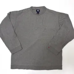 Y's ヨウジヤマモト 変形 スウェット Tシャツ グレー 系 サイズ 2 胸ロゴ】Y's ワイズ ヨウジヤマモト モックネック ロンT グレー 日本製