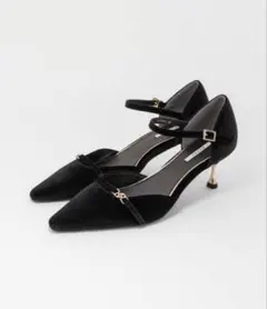 RANDA モノグラムパーツセパレートパンプス　ブラック　Lサイズ