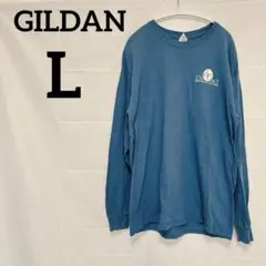 GILDAN【L】 ギルダン ロングスリーブTシャツ バックプリント