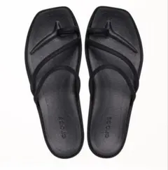 Crocs ブラック フラットサンダル