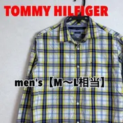 A513【TOMMY HILFIGER】長袖シャツ【M〜L（記載無し）】
