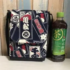 246 濃紺　昭和　レトロ　和柄　デニム　帆布　ハンドメイド　スマホポーチ