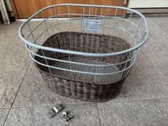 自転車かご 　籐風 バスケット シルバー