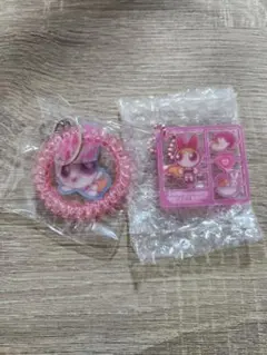 【パワーパフガールズ】ブロッサム　プラスチックモデルキーホルダー　スプリングゴム