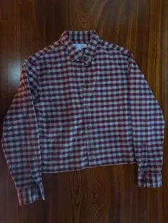 極美品✨ OLD NAVY 赤白チェックシャツ 短丈 アメカジ