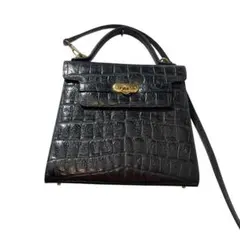 レザー　2way バッグ　ゴールド金具　高見え　レザー