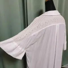 【H.A.K】ゆったり半袖シャツ　パールボタン