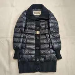 極美品 ヘルノ ダウンコート ニット切り替え ブラック 38サイズ ベルト