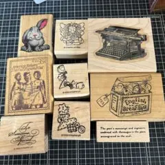 スタンプセット 木製 ゴムスタンプ