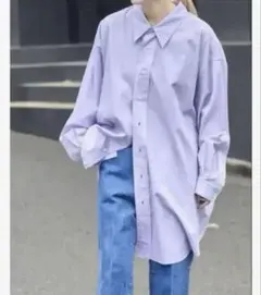 OUTDOOR PRODUCTSストライプチュニックシャツ　オレンジのサムネイル