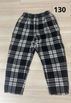 GU キッズシェフパンツ フランネル素材チェック柄　130