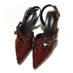 パンプスヒール ワインレッド